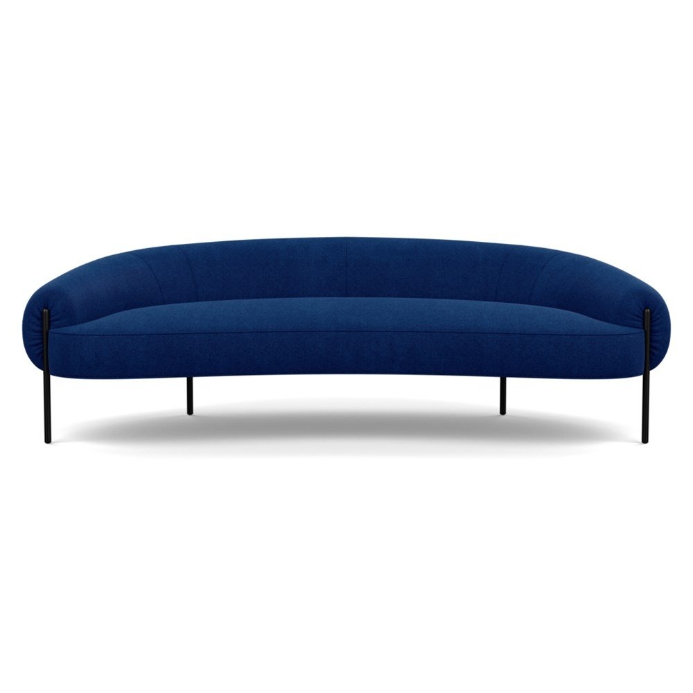 Heal's Isola 3 Seater Sofa St Moritz Wool Blue Black Feet