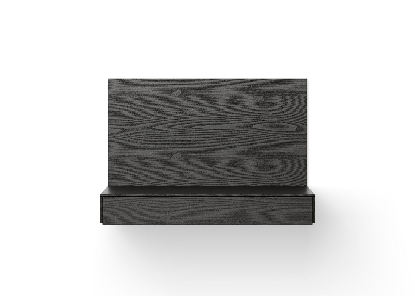 New Works Tana Wall Mounted Desk Black Stained Oak