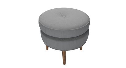 Felix Round Footstool in Shadow Brushed Linen Cotton - sofa.com