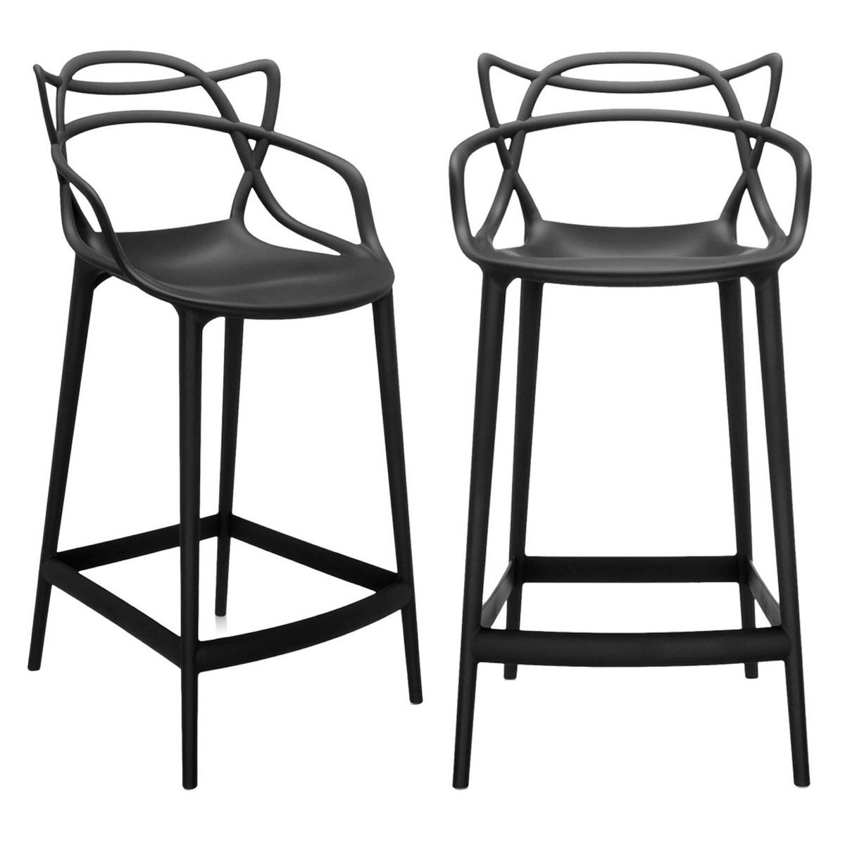Pair of Kartell Masters Counter Stools Black