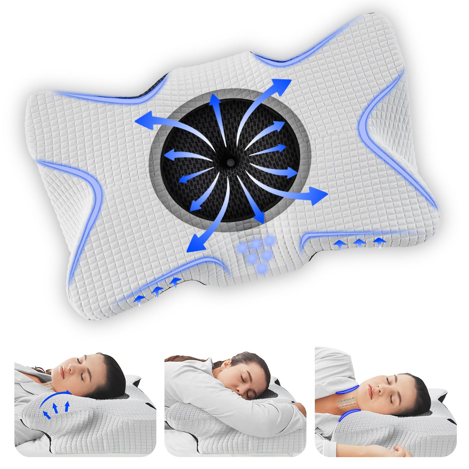GAVENO CAVAILIA Cervical Memory Foam Pillow in White