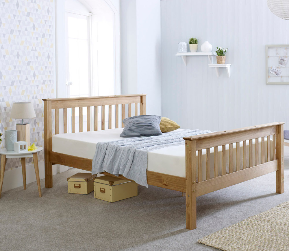 Wooden Bed Frame 4ft Small Double Somerset Waxed Pine