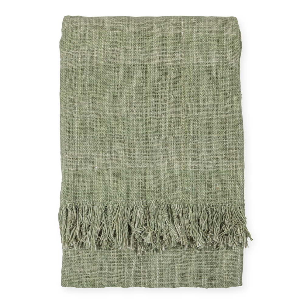 Original Home Handwoven Cotton Throw Green 135 x 200cm