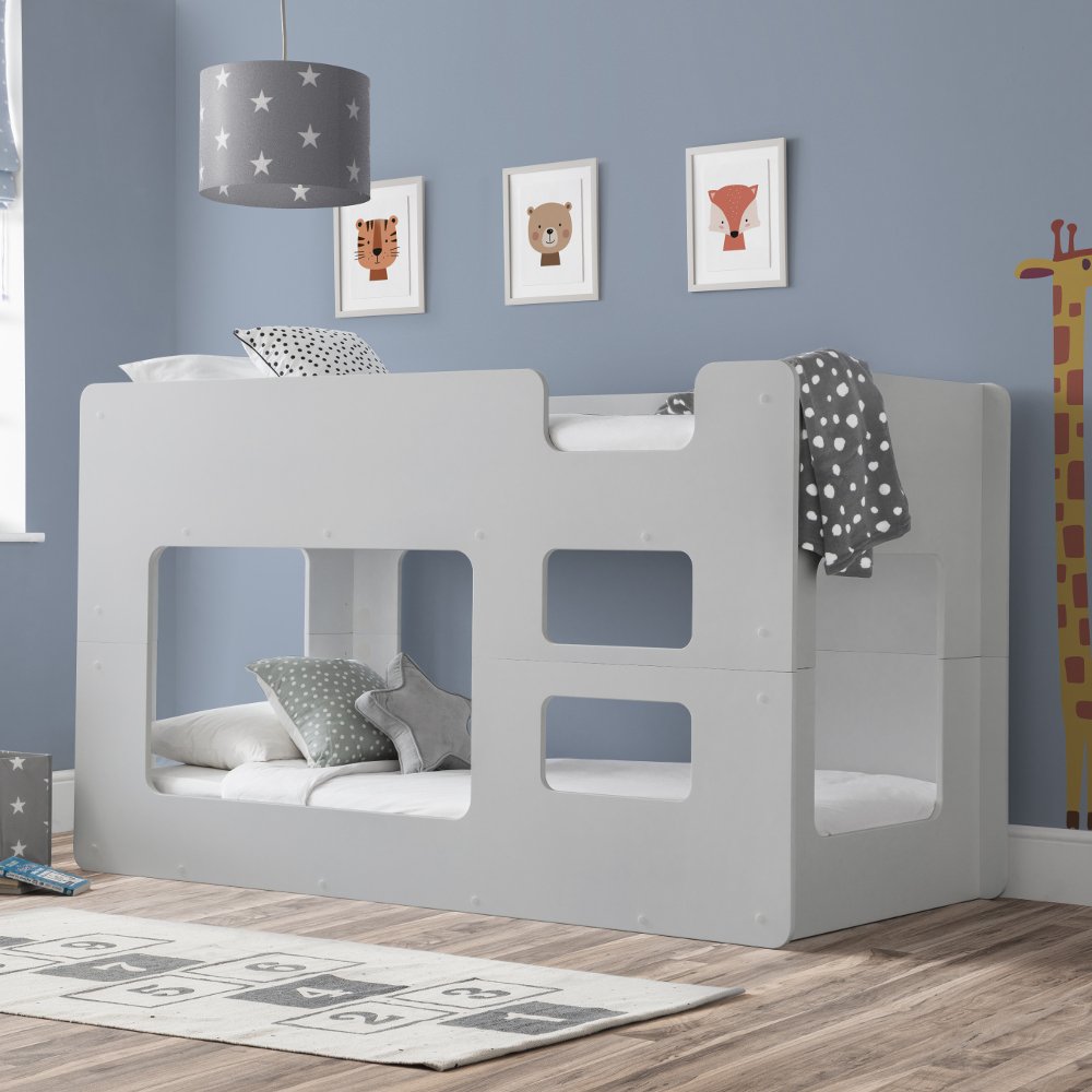 Solar Grey Wooden Bunk Bed Frame - 3ft Single