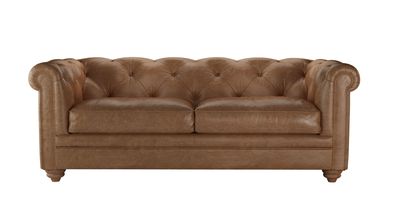Patrick 2.5 Seat Sofabed in Tan Vintage Leather - sofa.com