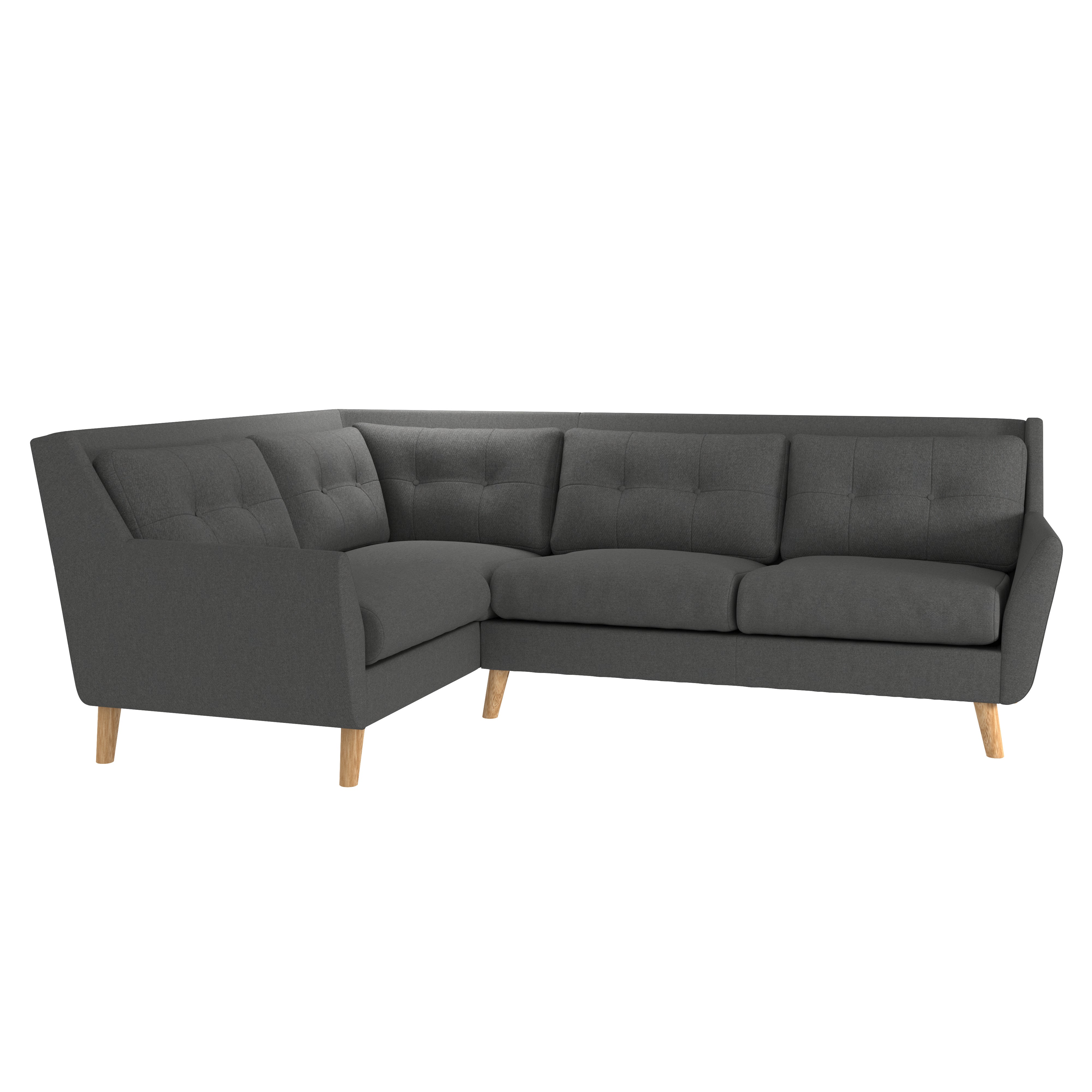Halston Fabric Corner Sofa Black