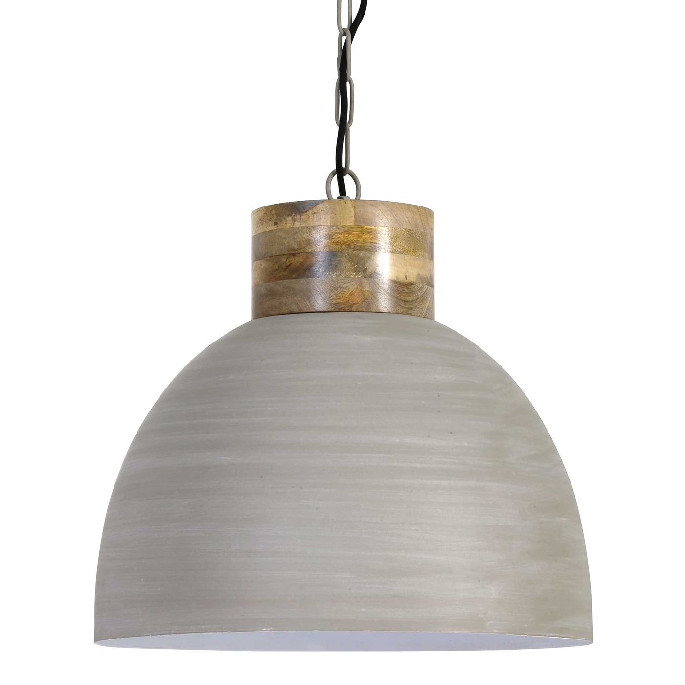 Dome Pendant, Grey and Wood