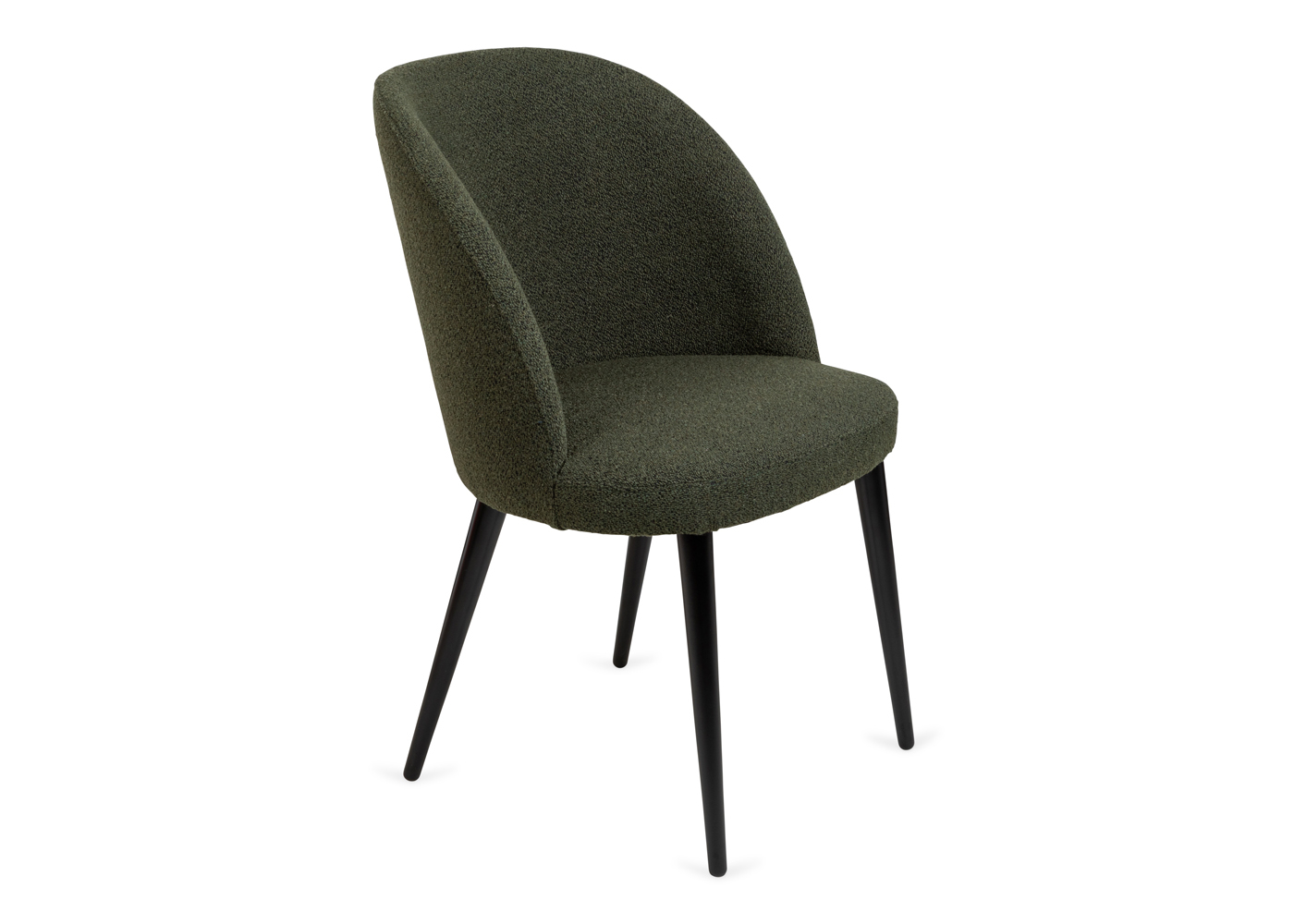Heal's Austen Dining Chair Boucle Green Black Leg
