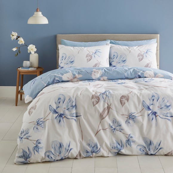 Lois Floral 144 Thread Count Reversible Duvet Cover & Pillowcase Set