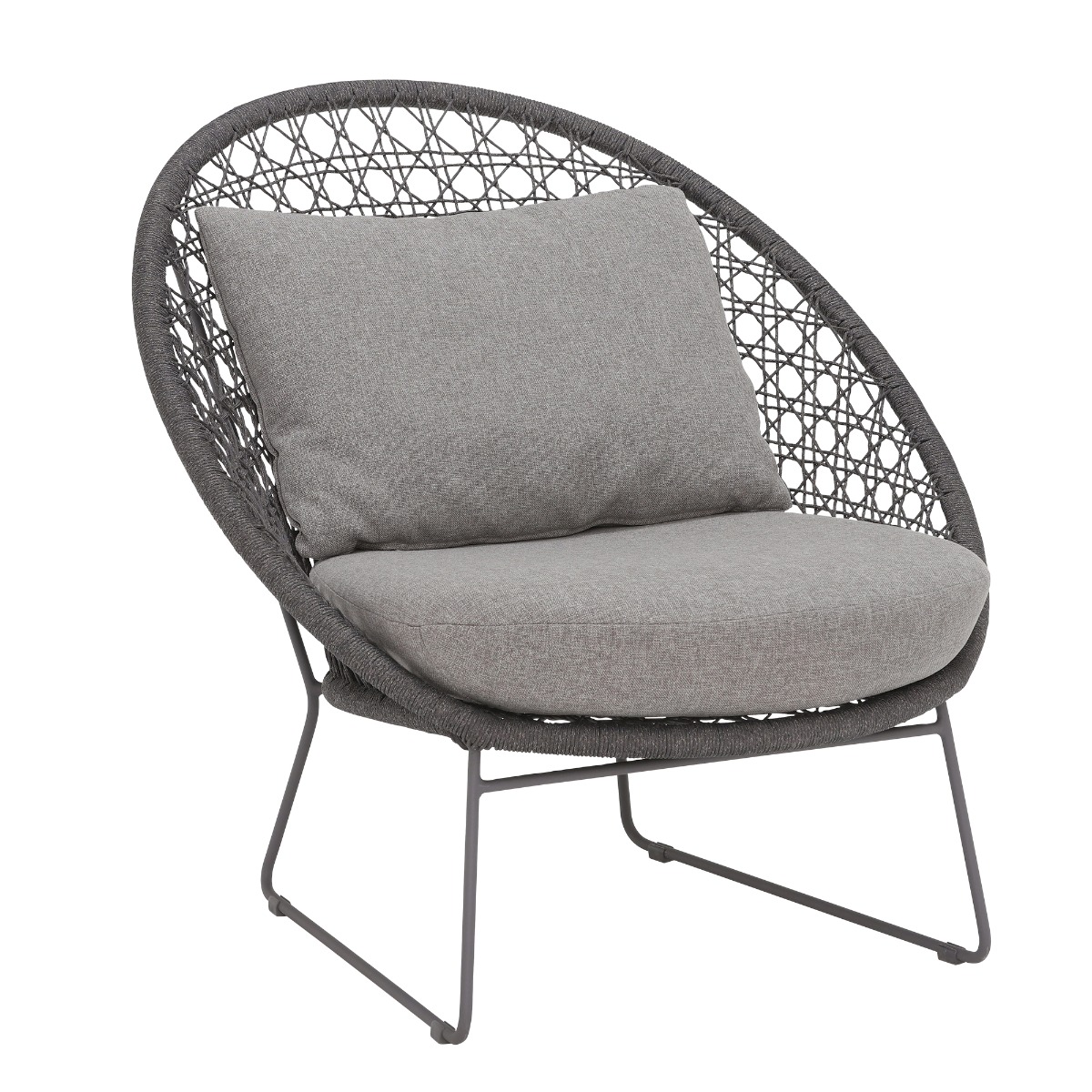 Mykonos Garden Lounge Chair, Graphite and Coal