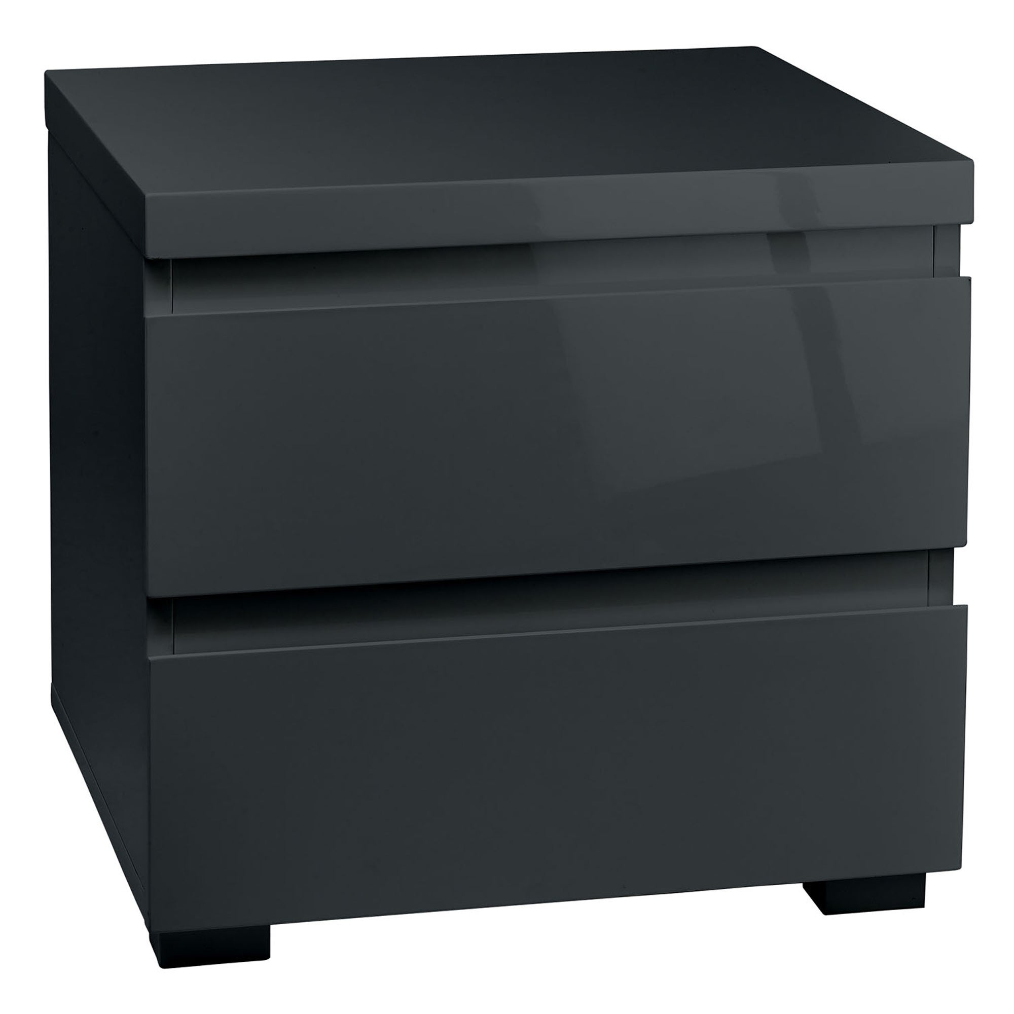 Puro Grey 2 Drawer Bedside Cabinet Grey