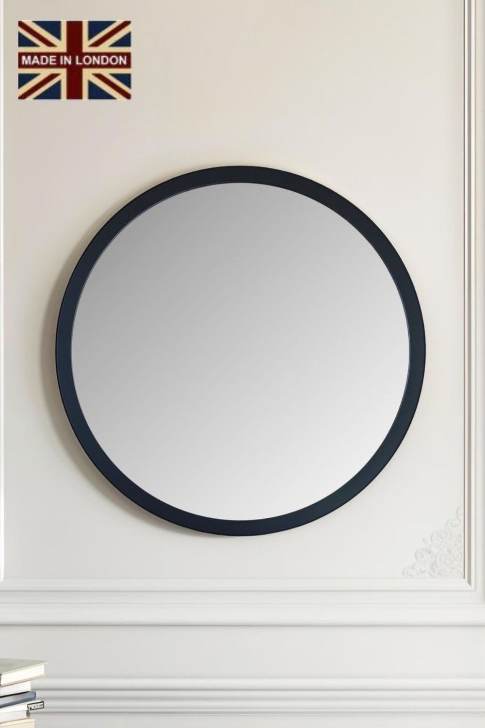 Yearn Mirrors Round Wall Mirror Black 80cm