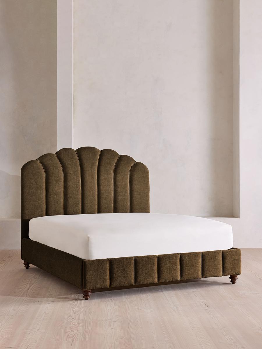 Manette Bed, Super King, Linen Chenille, Chocolate