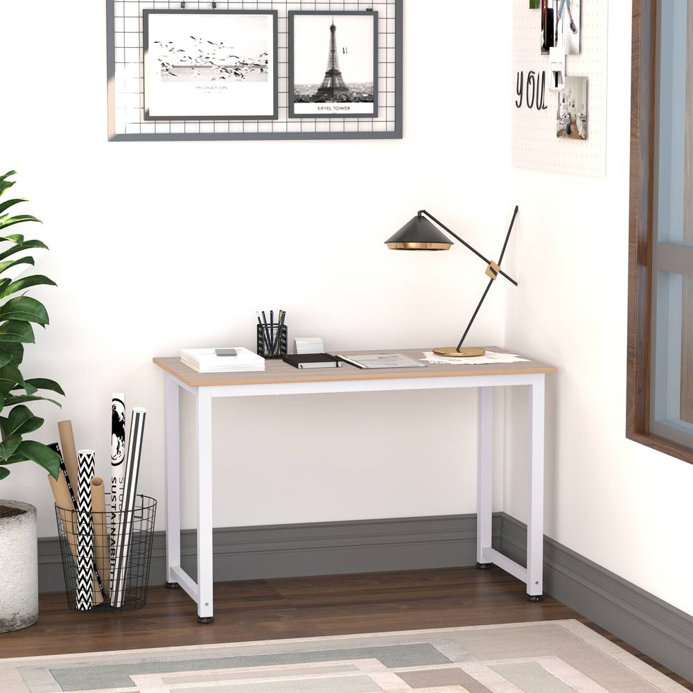 HOMCOM Computer Desk Dining Table Home Office Workstation in White