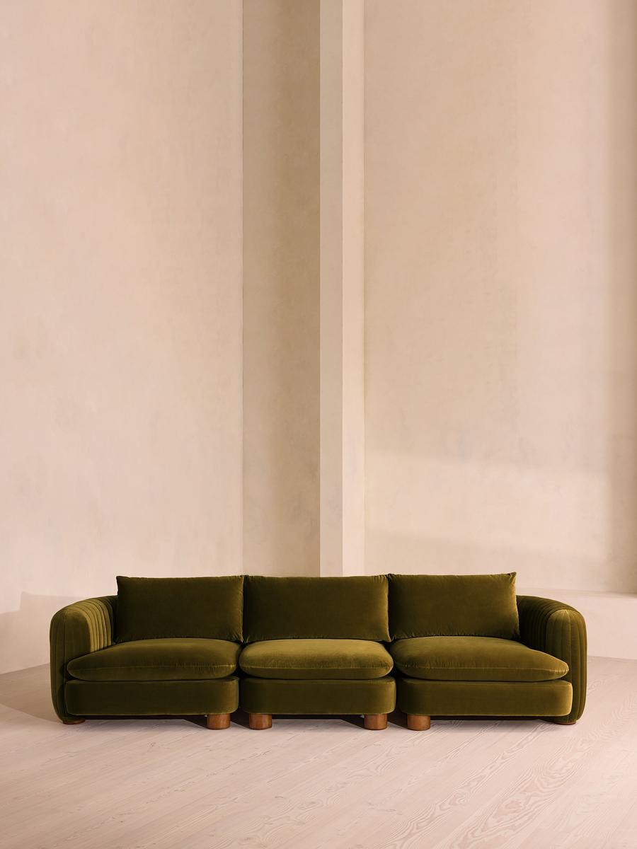 Vivienne Deeper Sit Modular Sofa, Four Seater, Velvet Olive