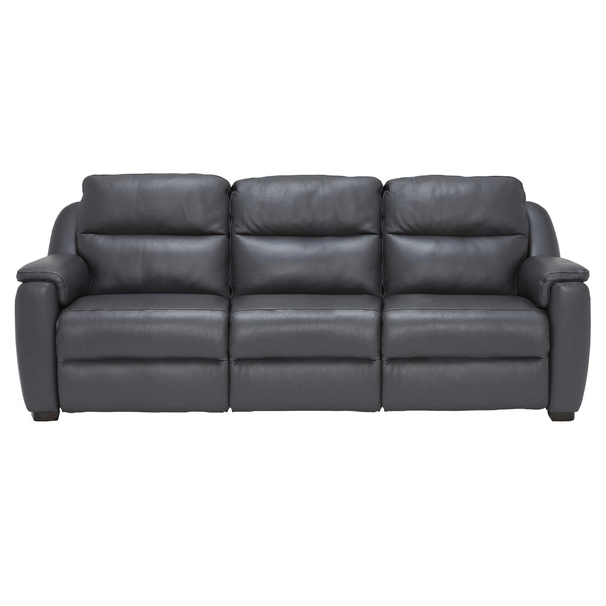 Strauss Grey Leather Large Recliner Sofa