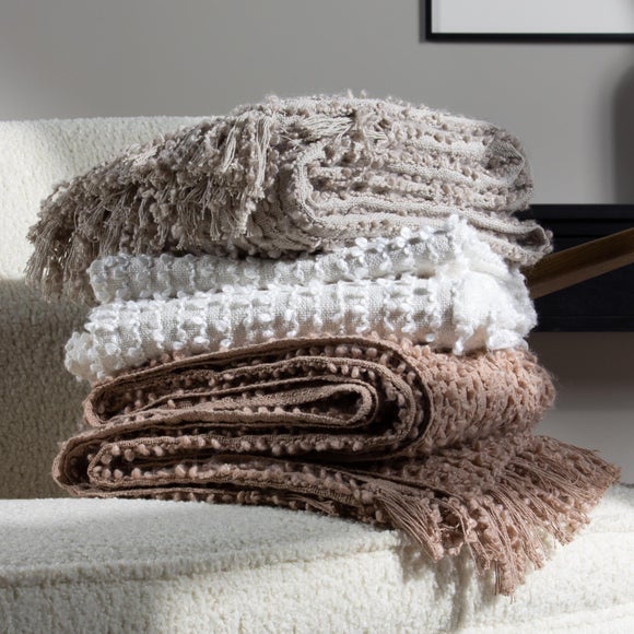 Arvo Boucle Polycotton Yarn Throw Blanket 130cm x 180cm 6