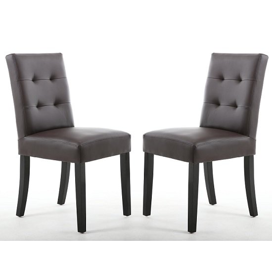 Artois Dining Chair In Brown Matt Bonded Leather And Black Legs