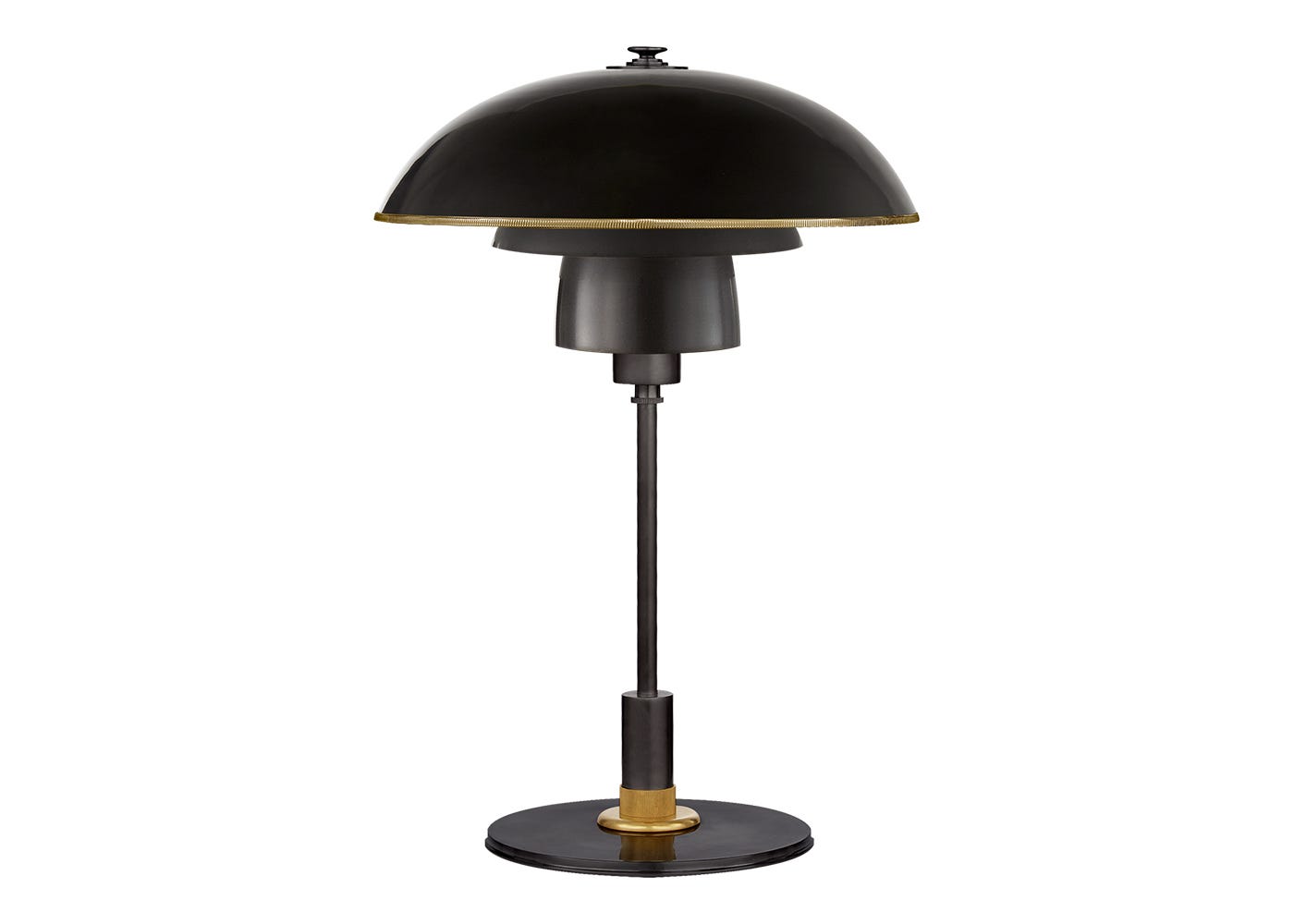 Visual Comfort Whitman Desk Lamp Hand-Rubbed Antique Brass & Bronze Shade
