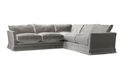 Otto Asym. Crn: LHF 2.5 Seat w RHF 2 Seat in Squirrel Cotton Matt Velvet - sofa.com