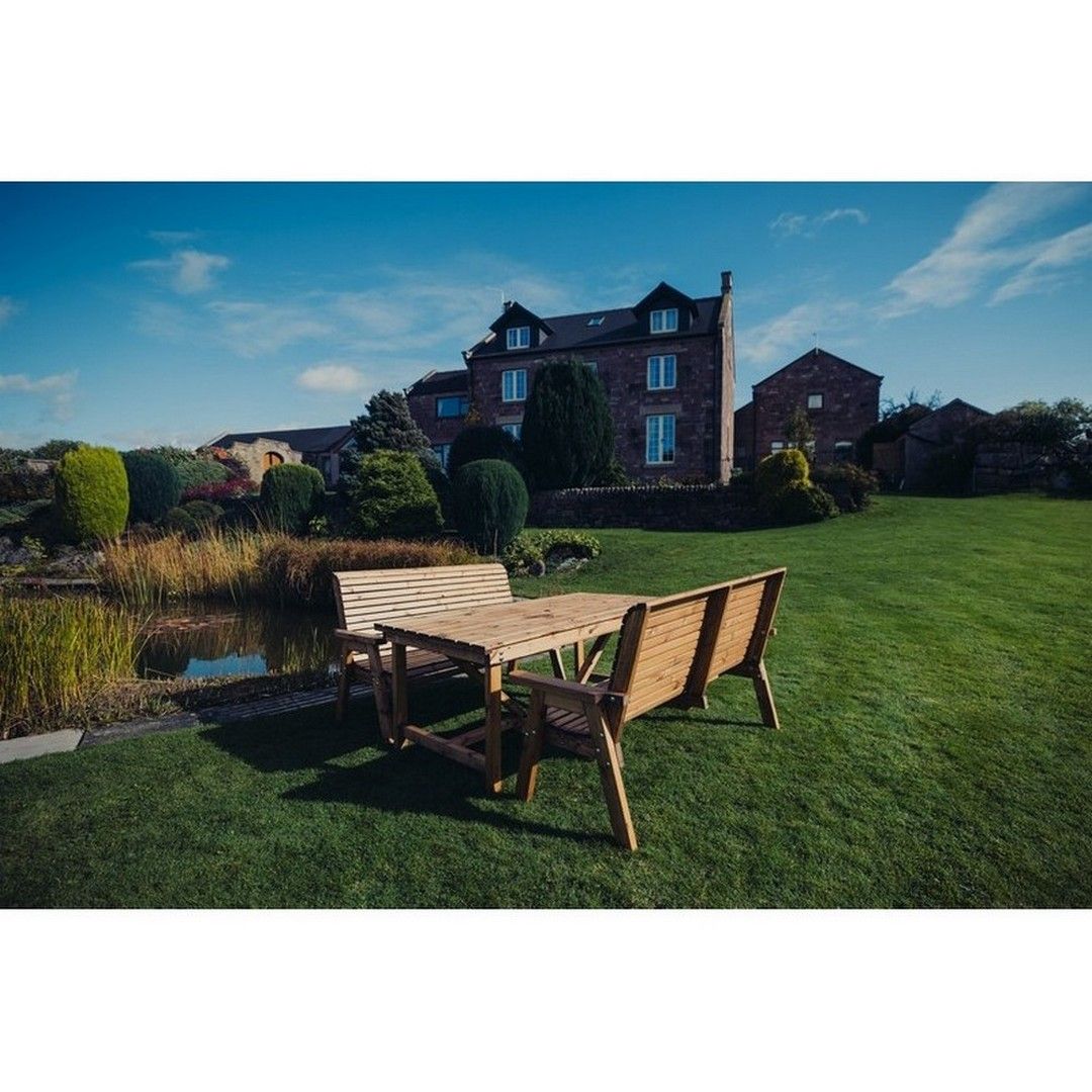 Churnet Valley Garden Furniture Ltd Valley 2X3B Table Set - Min. Assembly Required - Set of Cushions Inc in Brown 3