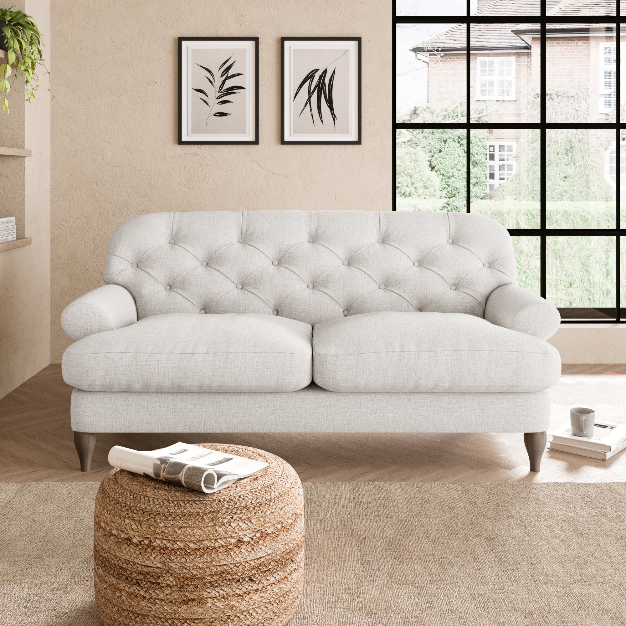 Canterbury Textured Weave 2 Seater Sofa Grey