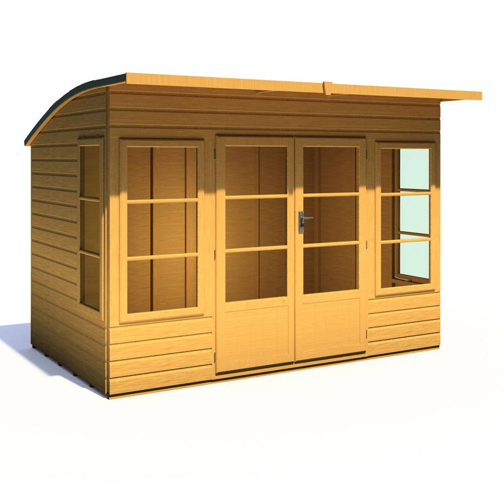 Shires Orchid 10x6 ft Double Door - Opening Windows Dip Treated Summerhouse in Brown 2