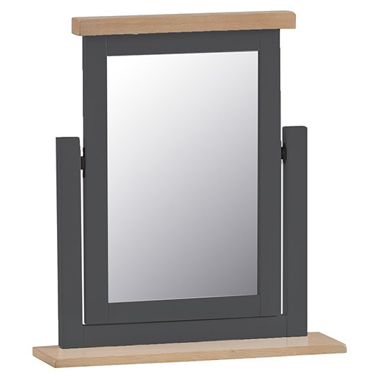 Tyler Wooden Trinket Dressing Mirror In Charcoal