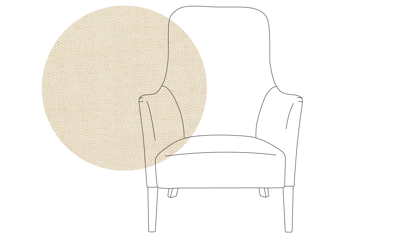 Pinch Pendel Armchair Linen Hessian Oak Feet