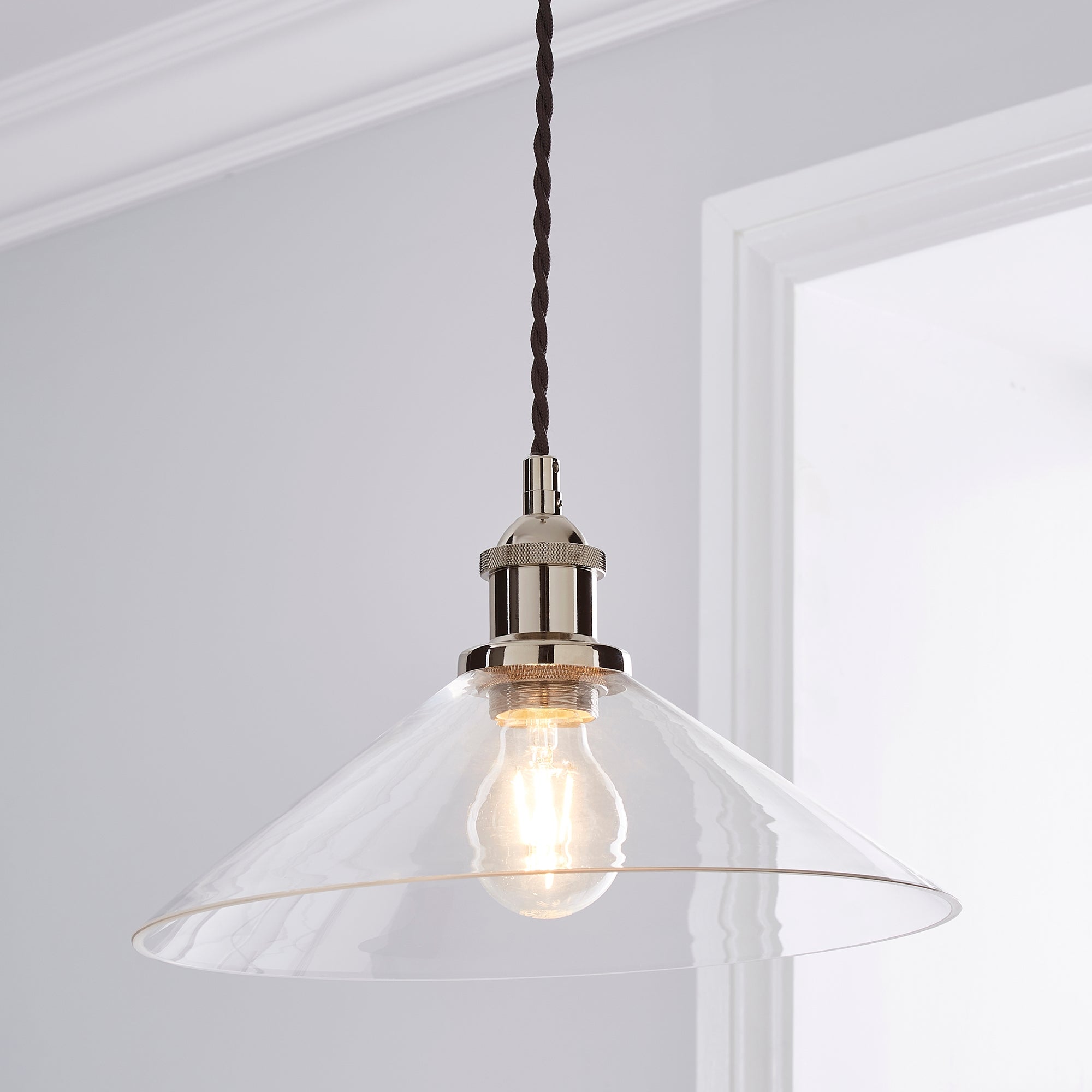 Dorma Purity Nickson 1 Light Pendant Ceiling Fitting Brown