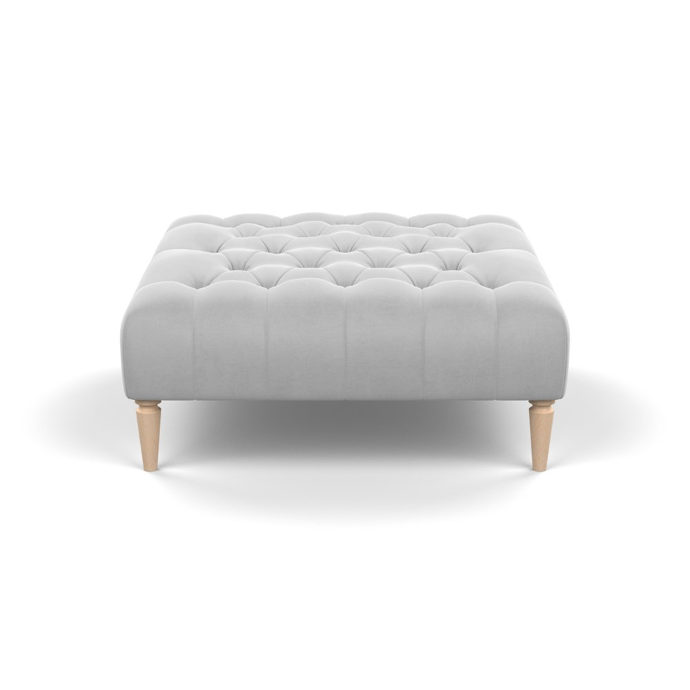 Heal's Balmoral Ottoman Velvet Platinum Natural Feet