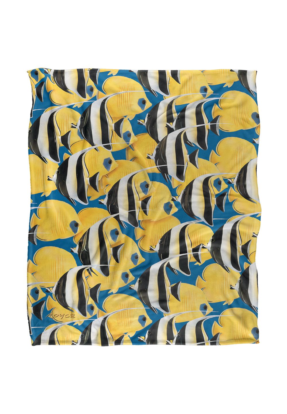 JQ Licensing Royce Mcclure Tropical Fish Rush Hour Silky Touch Super Soft Throw Blanket 152 X 127 cm in White