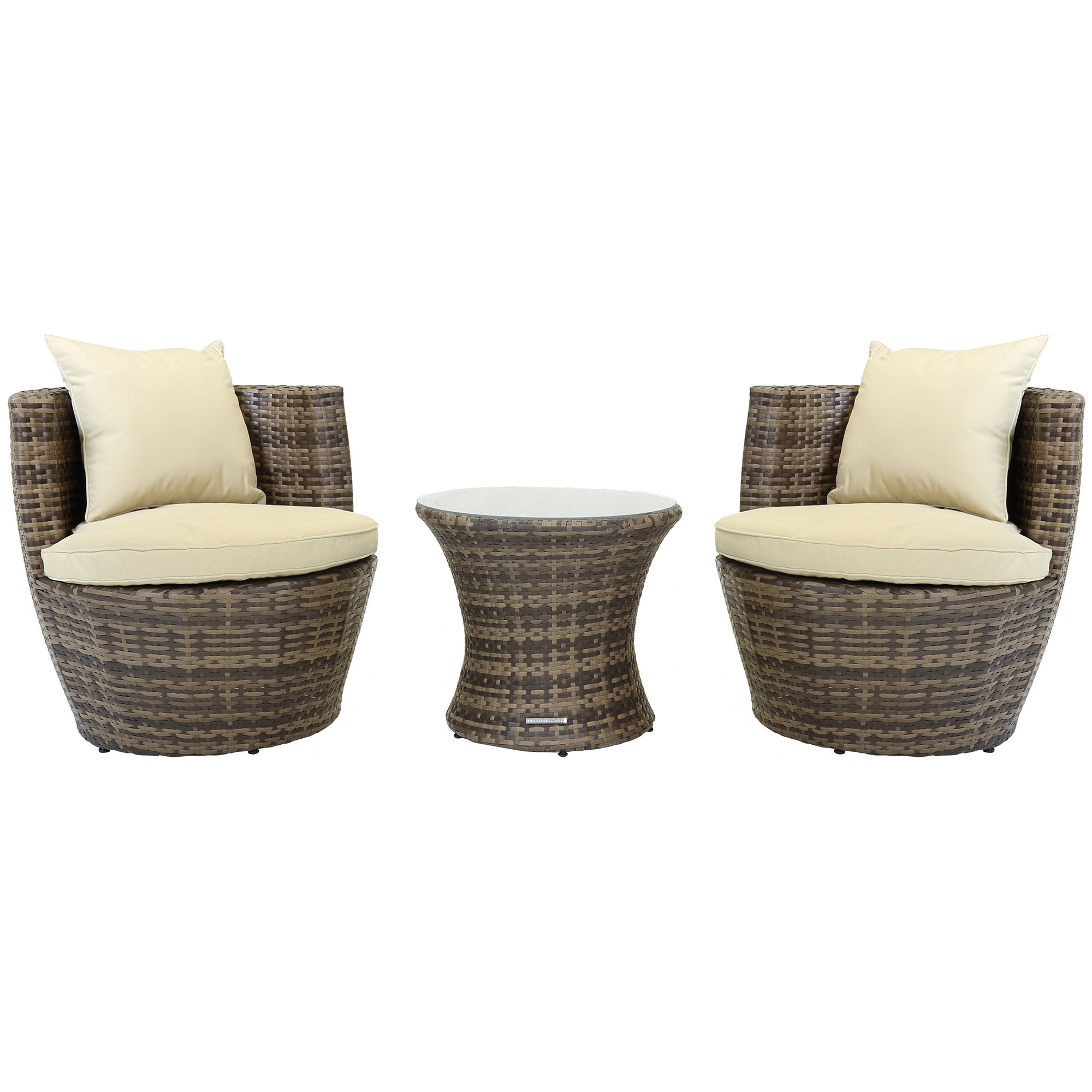 Rattan 2 Seater Natural Bistro Set Natural