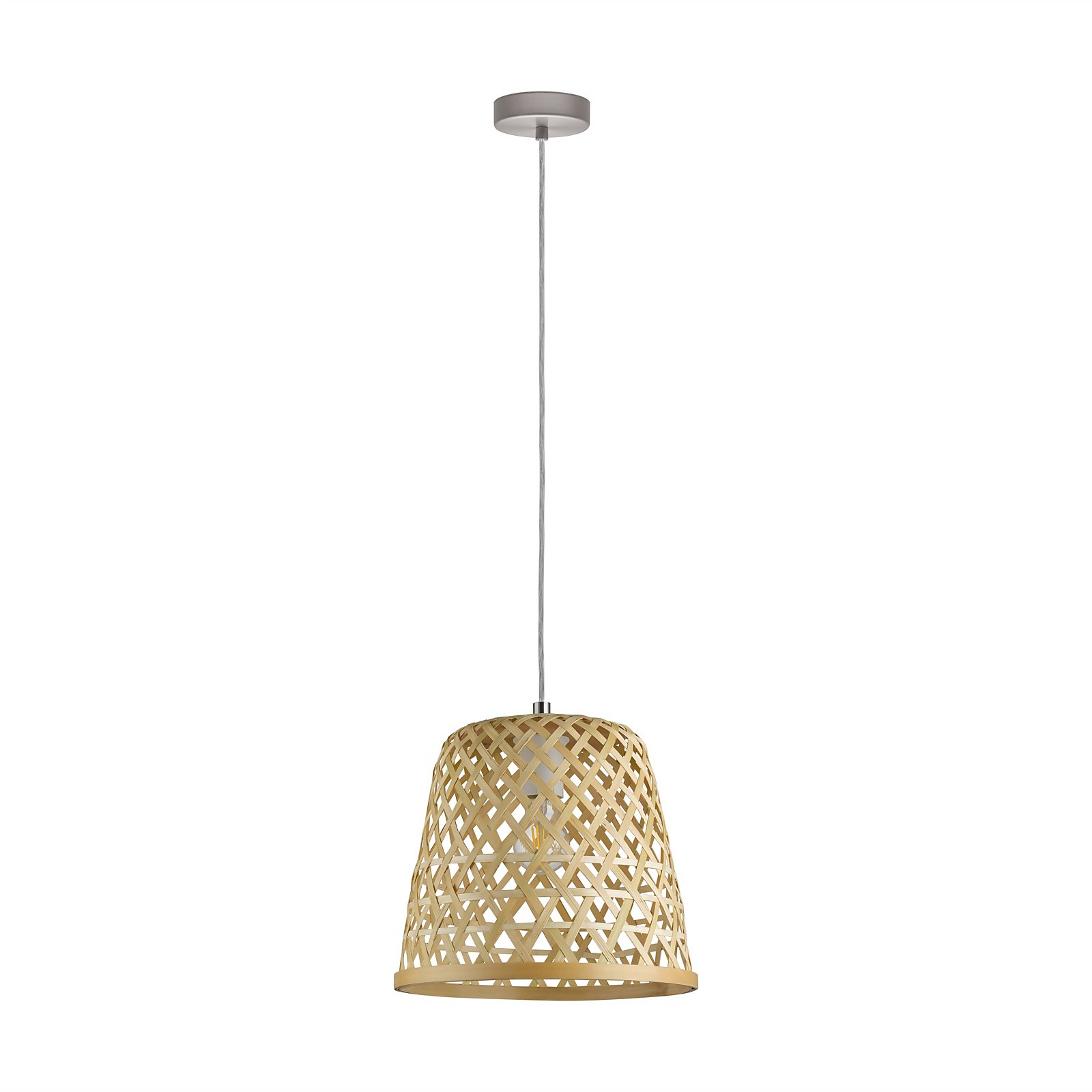 EGLO Kirkcolm Wicker Style Pendant Natural