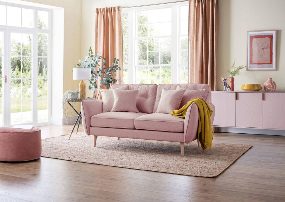 The Great Sofa Company Ailis Medium Sofa Faro Soft Pink in Dusty Pink