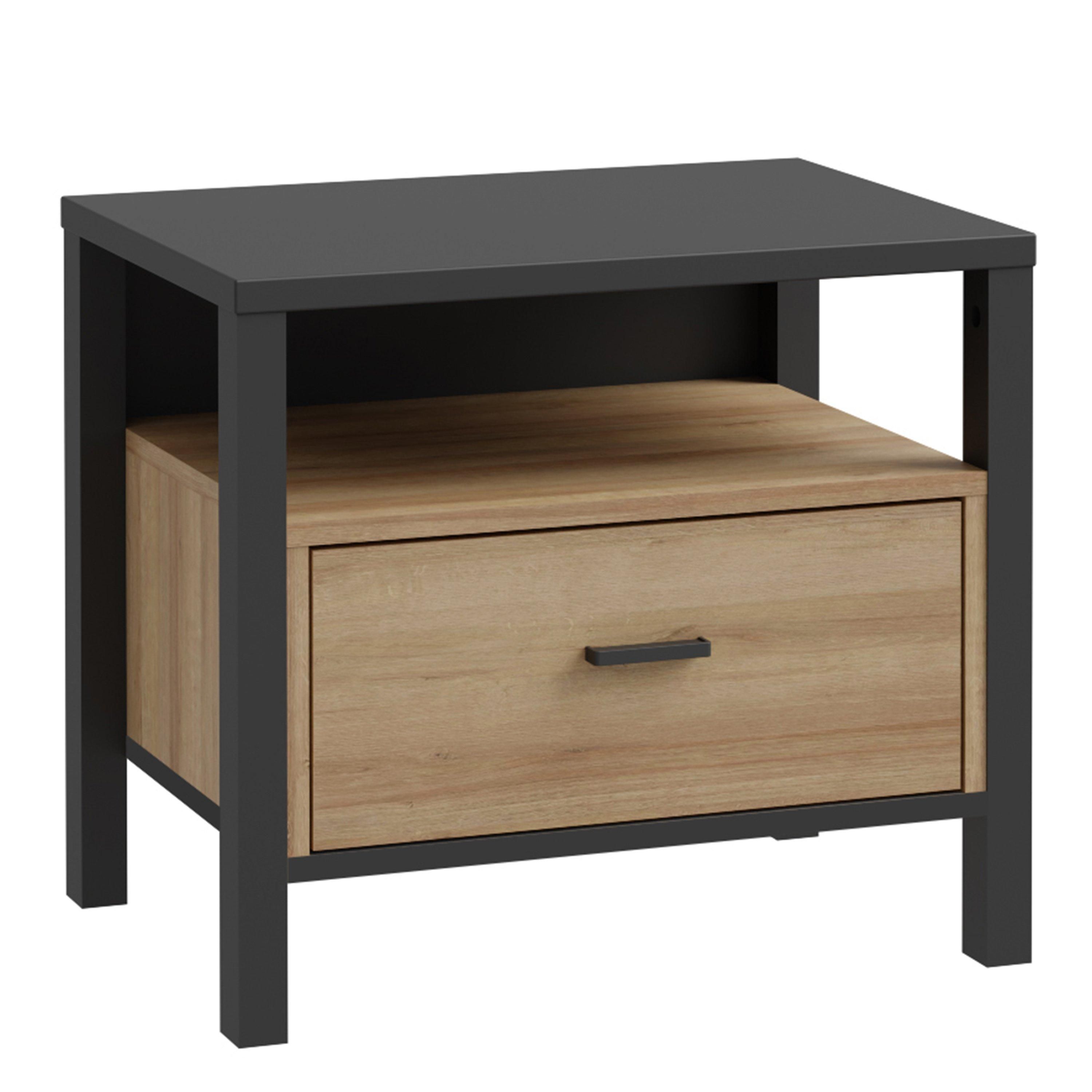 Furniture To Go High Rock Bedside in Black