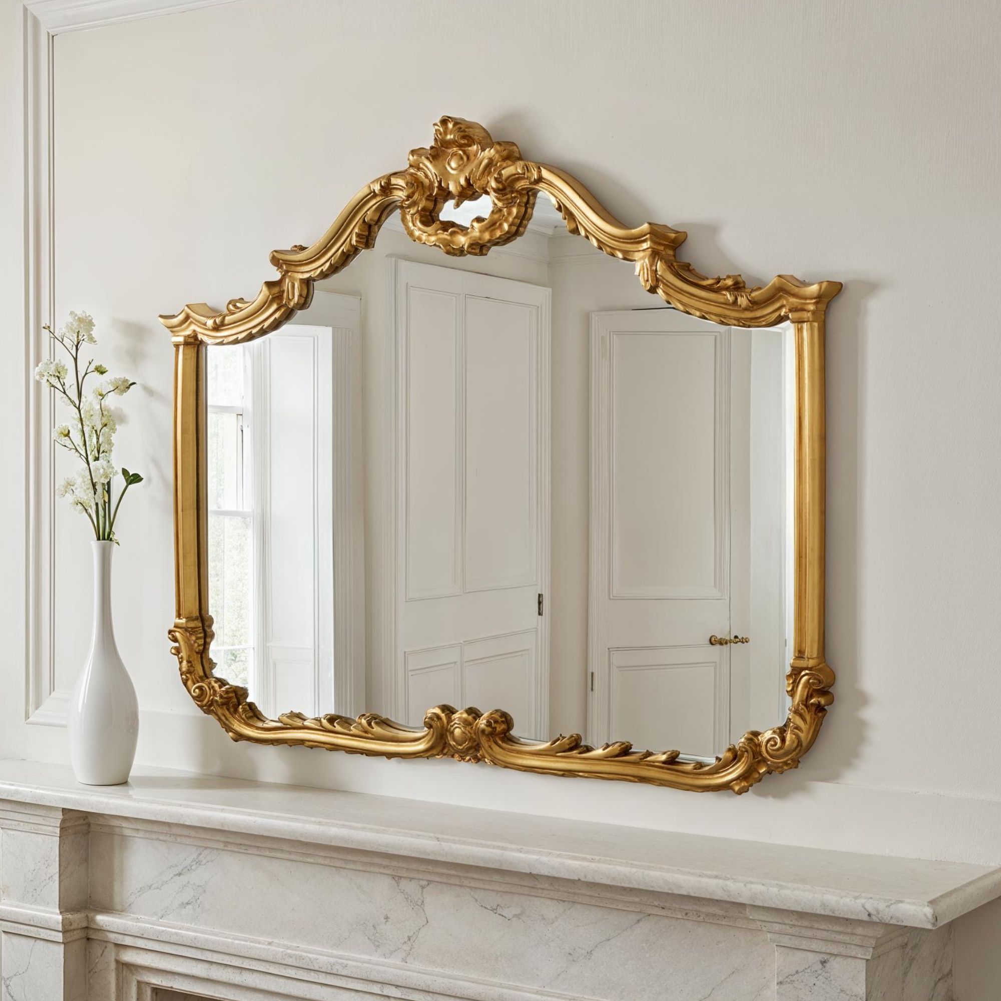 Yearn Mirrors Carved Landscape mirror Gold 122(w)x104cm(h) 2