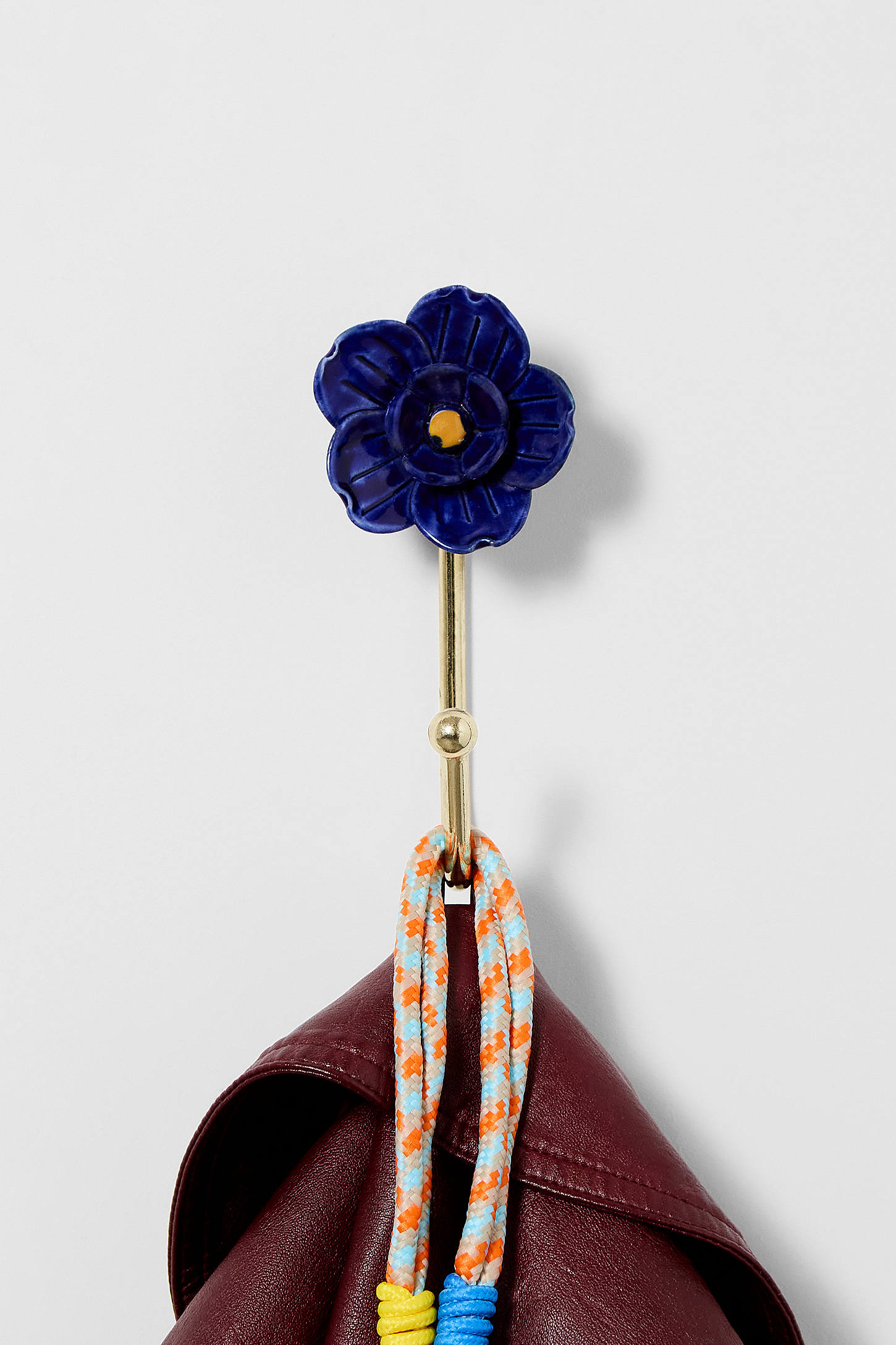 Navy Single Flower Wall Hook - Navy