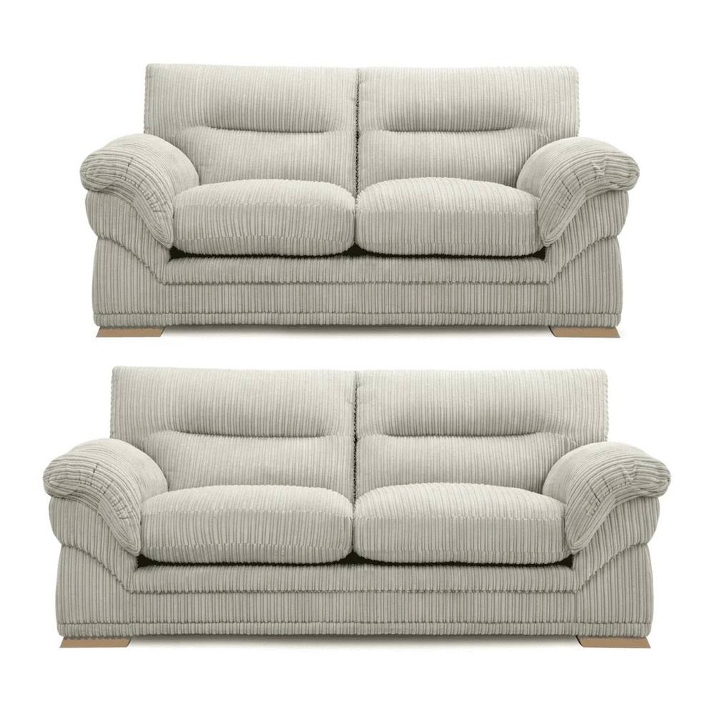 Bliss Furniture Amalfi 3+2 Seater Claude Sofa Modern Plush Fabric in Silver