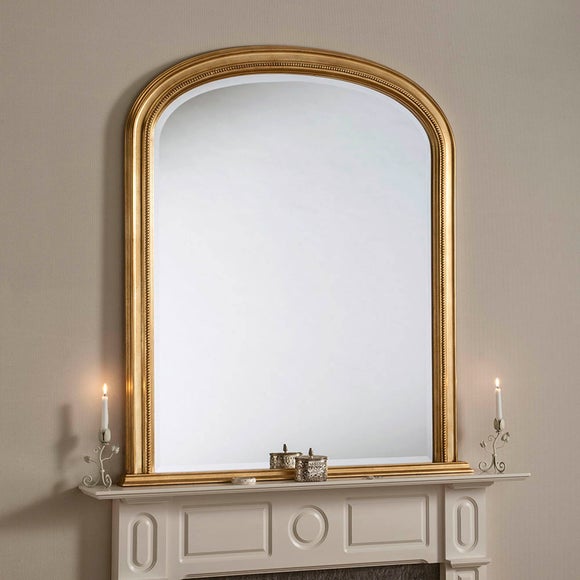 Yearn Beaded Mantle Mirror Gold