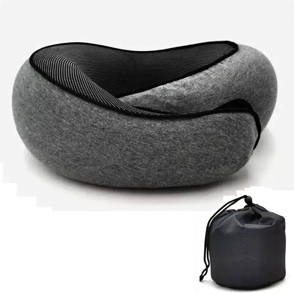 Nordara Dark Grey U Shaped Memory Foam Travel Pillow for Car Plane