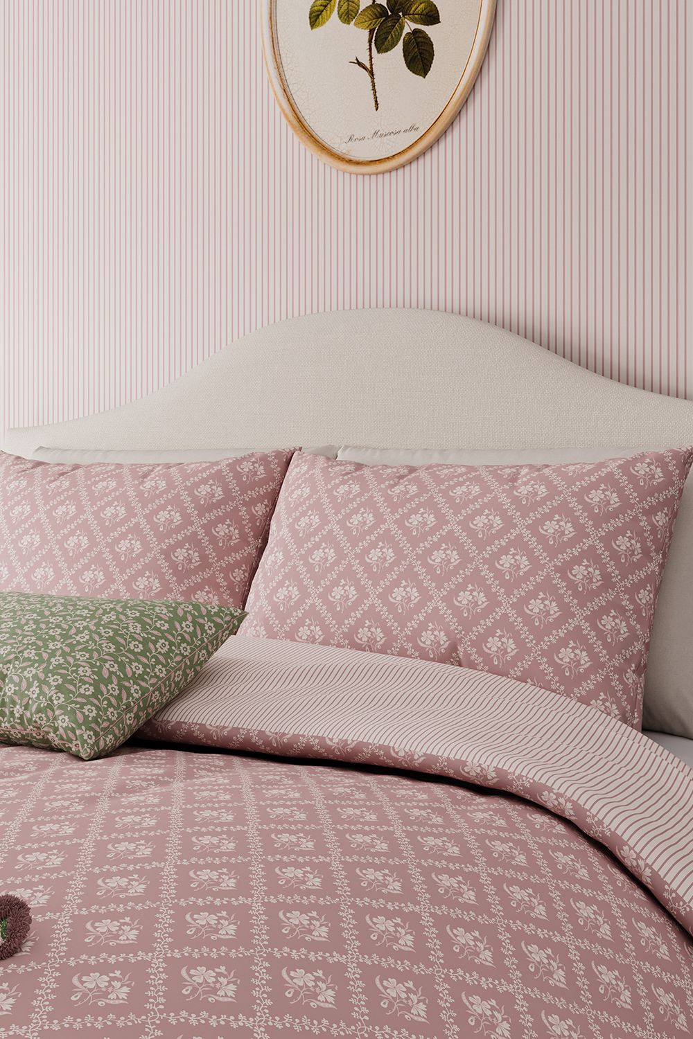 Helena Springfield 'Meadow Posy' Cotton Duvet Cover Set in Pink 2