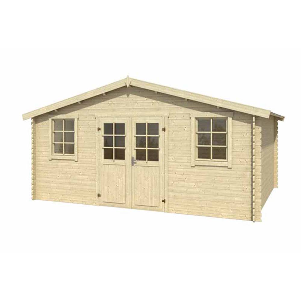 Lasita Maja Ltd Udo 380-Log Cabin, Garden Room, Home Office - L522.4xW400xH256.5 cm in Light Tan 2