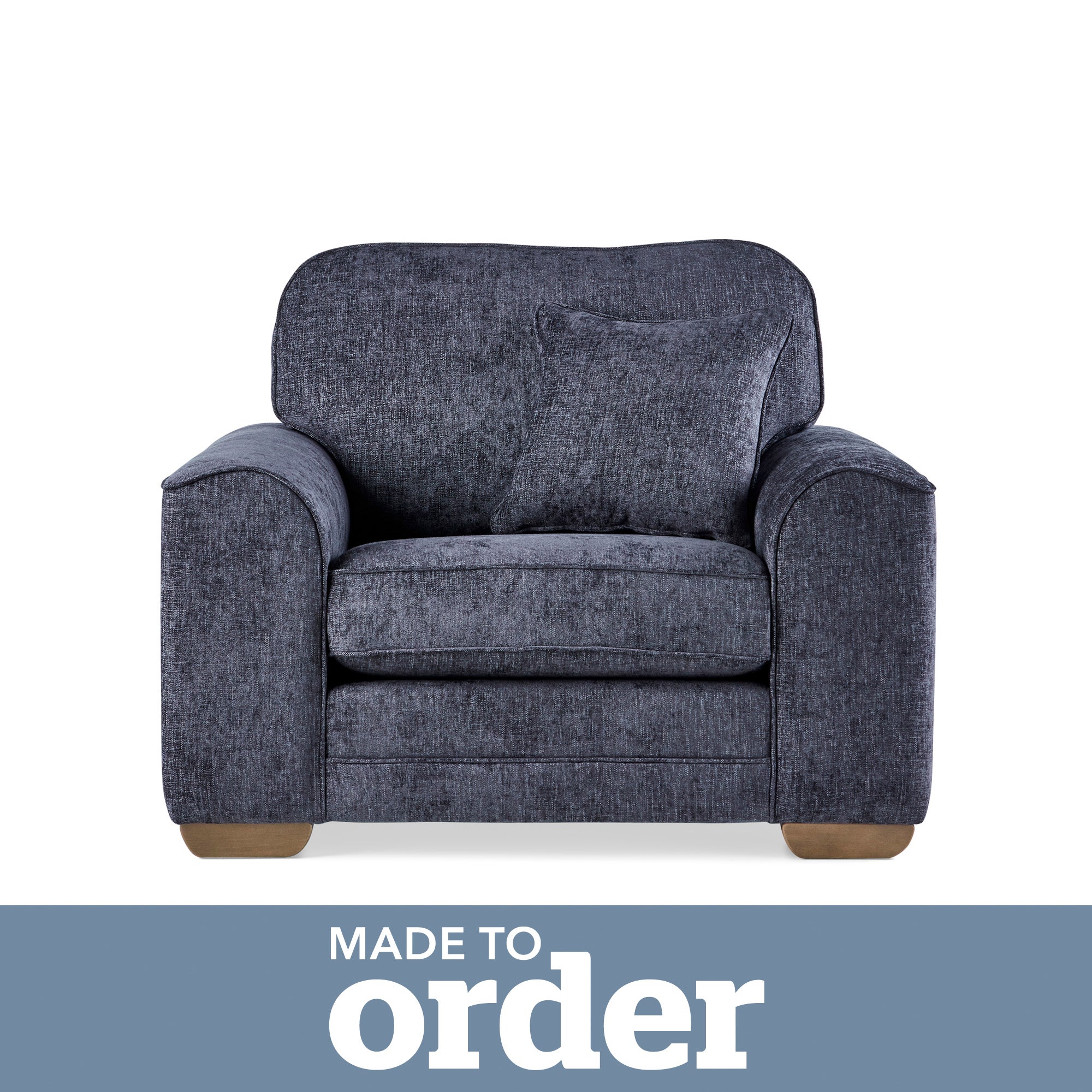 Morello Armchair Luxury Chenille Navy Blue