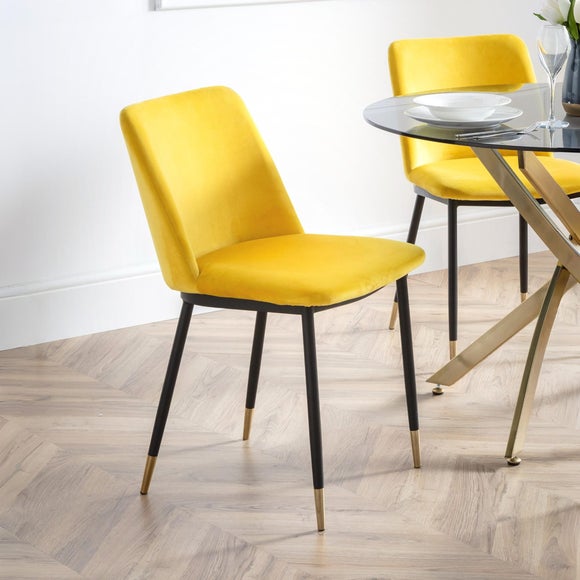 Delaunay Set of 2 Dining Chairs, Velvet