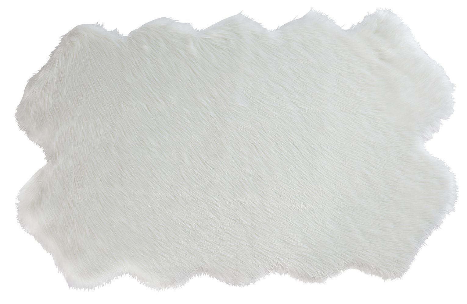 Habitat Plain Shimmer Shaggy Rug - 180x110cm - White