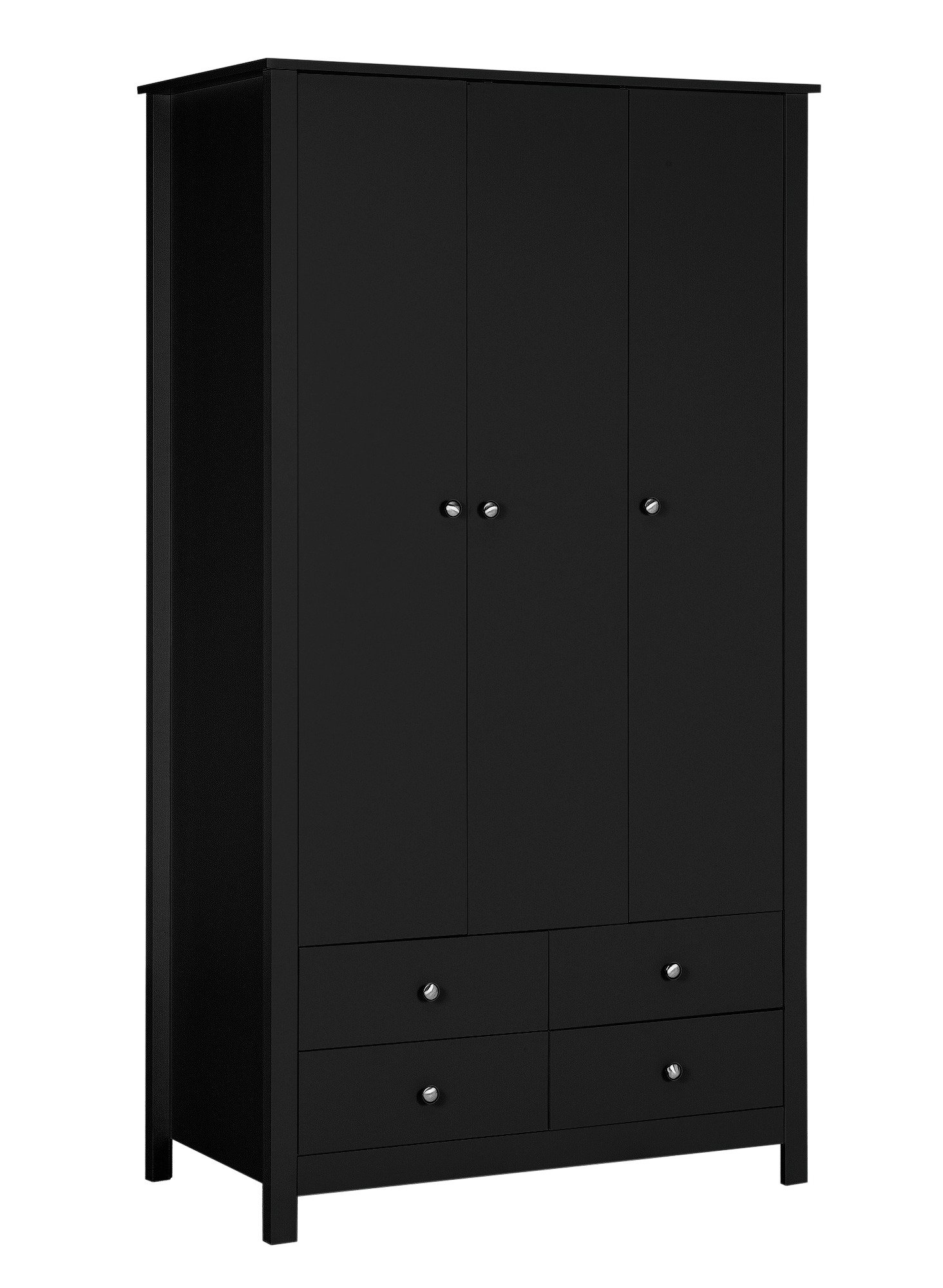 Habitat Osaka 3 Door 4 Drawer Wardrobe - Black