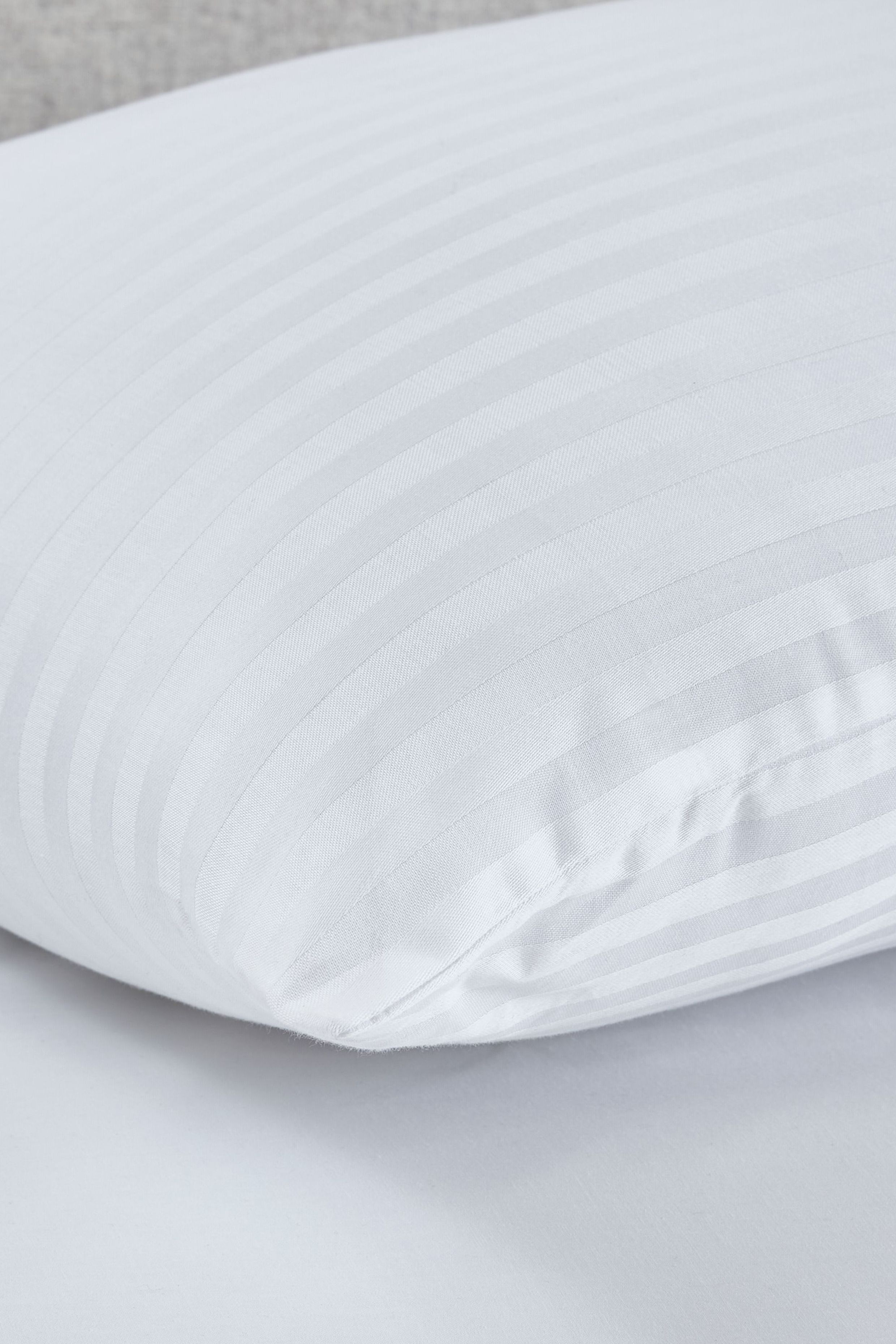 Catherine Lansfield '200 Thread Count Hotel Satin Stripe' Cotton Pillow Pair in White 3