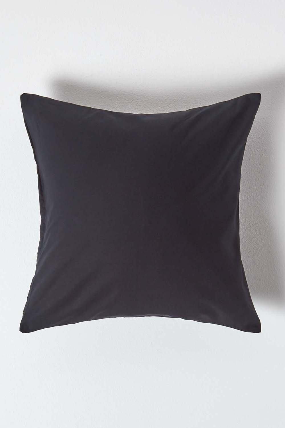 Homescapes Continental Egyptian Cotton Pillowcase 200 TC, 40 x 40 cm in Black