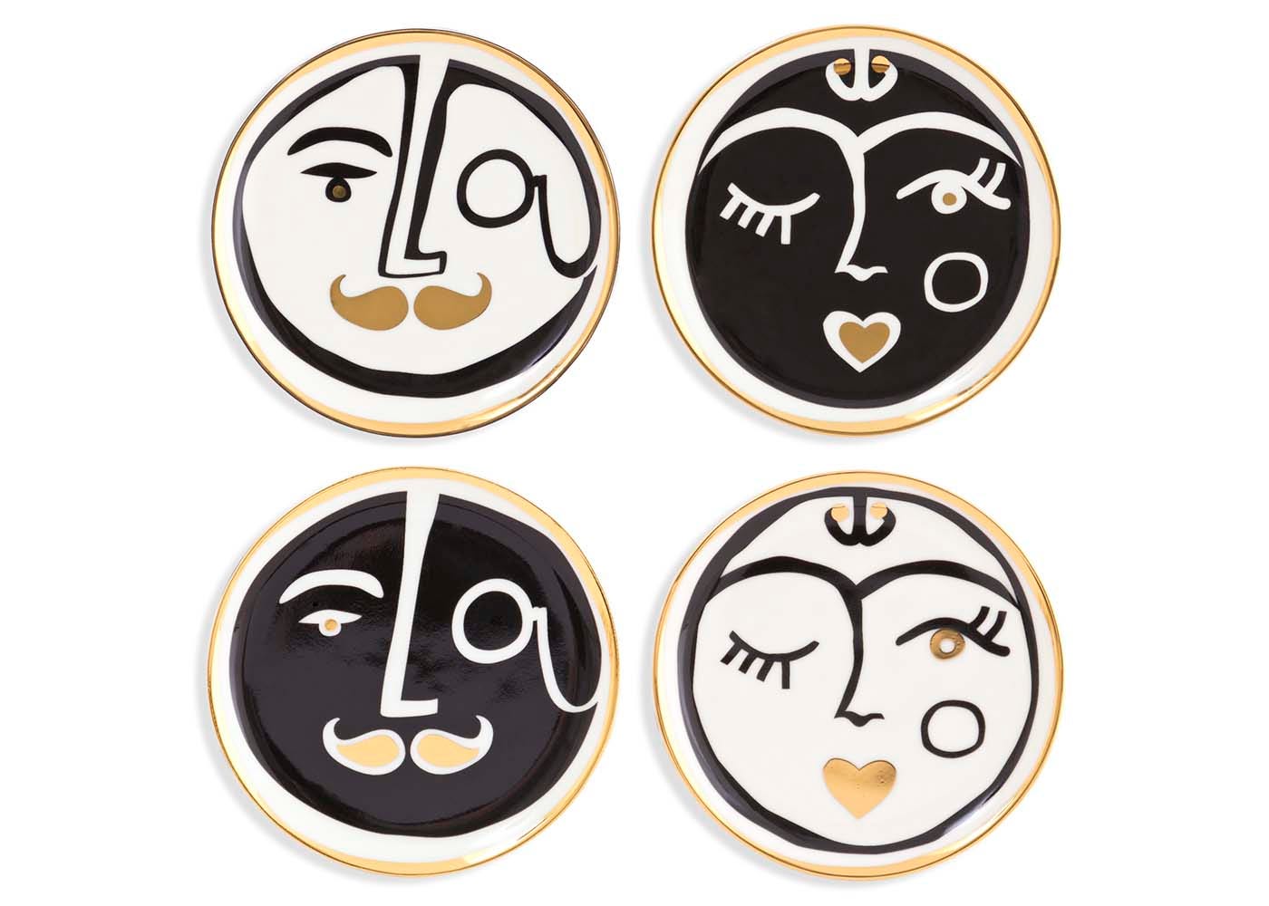 Jonathan Adler Marseille Face Coasters Set of 4